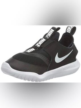 Nike Flex Runner Toddler Black and White Pull-On Light Sneakers Size 6c Like New
